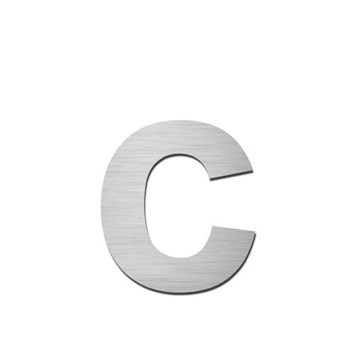 Brushed stainless steel lowercase letter - c