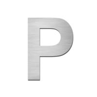 Brushed stainless steel capital letter - P