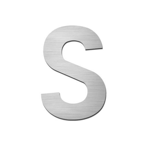 Brushed stainless steel capital letter - S