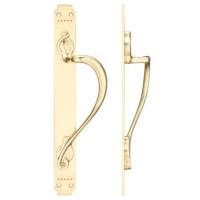 Fulton and Bray Cast Brass Pull Handle with Art Nouveau Backplate