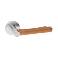 SRI stainless steel and natural leather lever handle