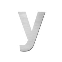 Brushed stainless steel lowercase letter - y