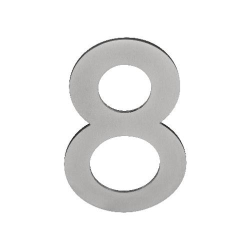 Square brushed stainless steel 250mm secret fix door/house number - 8