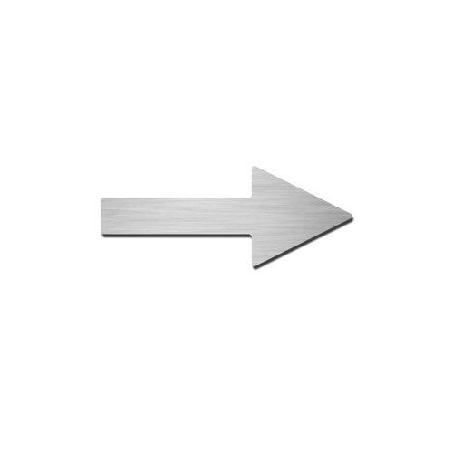 Brushed stainless steel arrow pictogram
