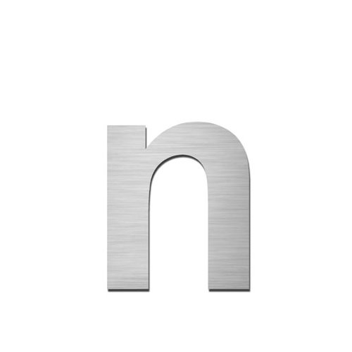 Brushed stainless steel lowercase letter - n