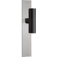 PBT22P236 stainless steel and oak wood lever handle on plate