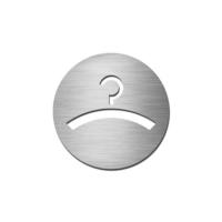 Brushed stainless steel circular cloakroom symbol