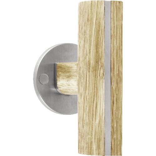 PBT22/50 stainless steel and oak wood lever handle set