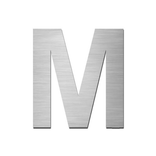 Brushed stainless steel capital letter - M