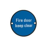 Zoo Hardware Fire Door Keep Clear Sign