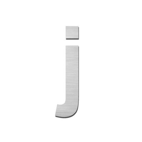 Brushed stainless steel lowercase letter - j