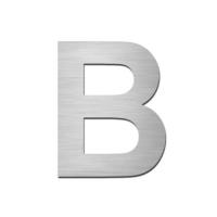 Brushed stainless steel capital letter - B